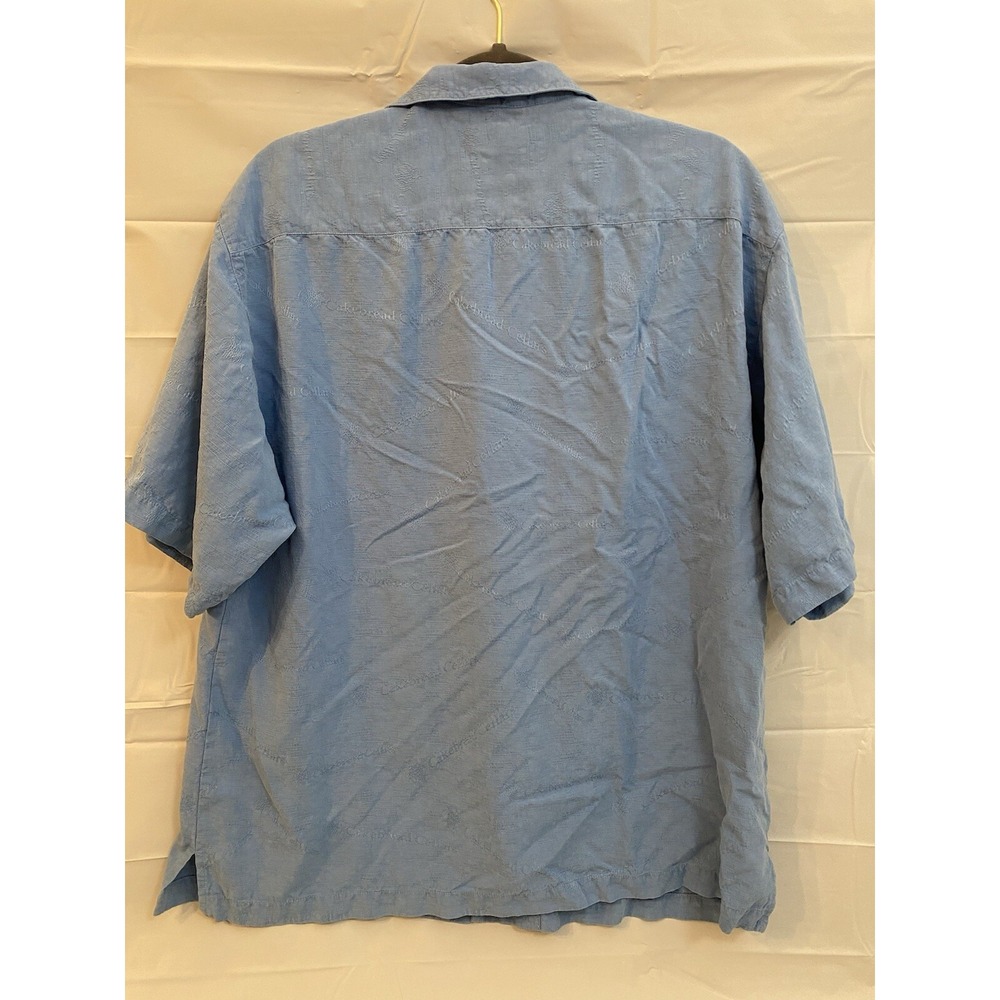 Eagle Dry Goods Co Blue Size L 100% Silk Button Up Shirt Logo on Shirt #208 - Picture 2 of 8
